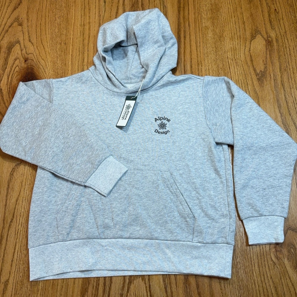 NWT Alpine‎ Design Women's Light Gray Medium Sweatshirt Hoodie